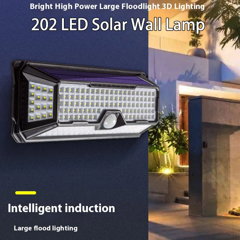 Solar Wall Light 202LED Human Sensor Lamp Waterproof landscape Garden Decoration Lighting Solar Power Induction Light 3 Modes
Solar Wall Light 202LED Human Sensor Lamp Waterproof landscape Garden Decoration Lighting Solar Power Induction Light 3 Modes