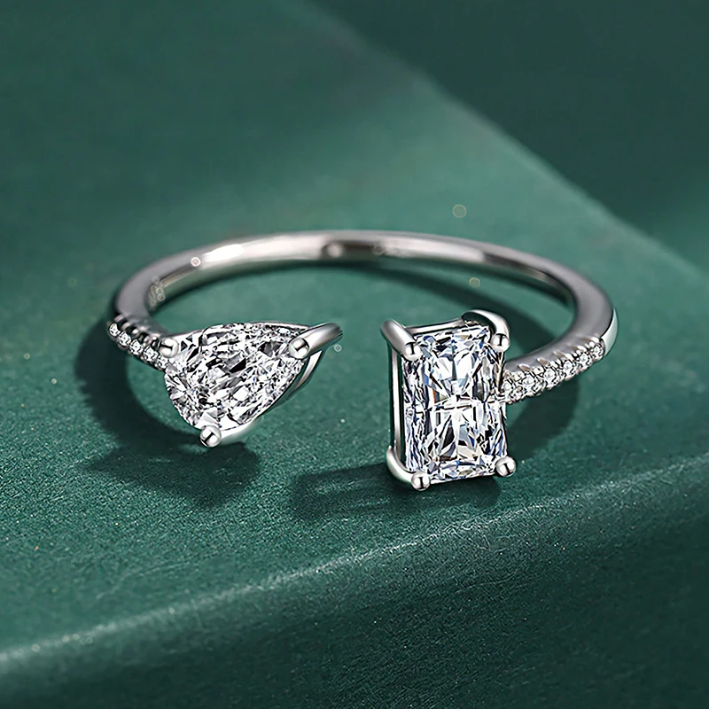 Женское прямоугольное кольцо в виде капли воды, из серебра 925 пробы
Женское прямоугольное кольцо в виде капли воды, из серебра 925 пробы