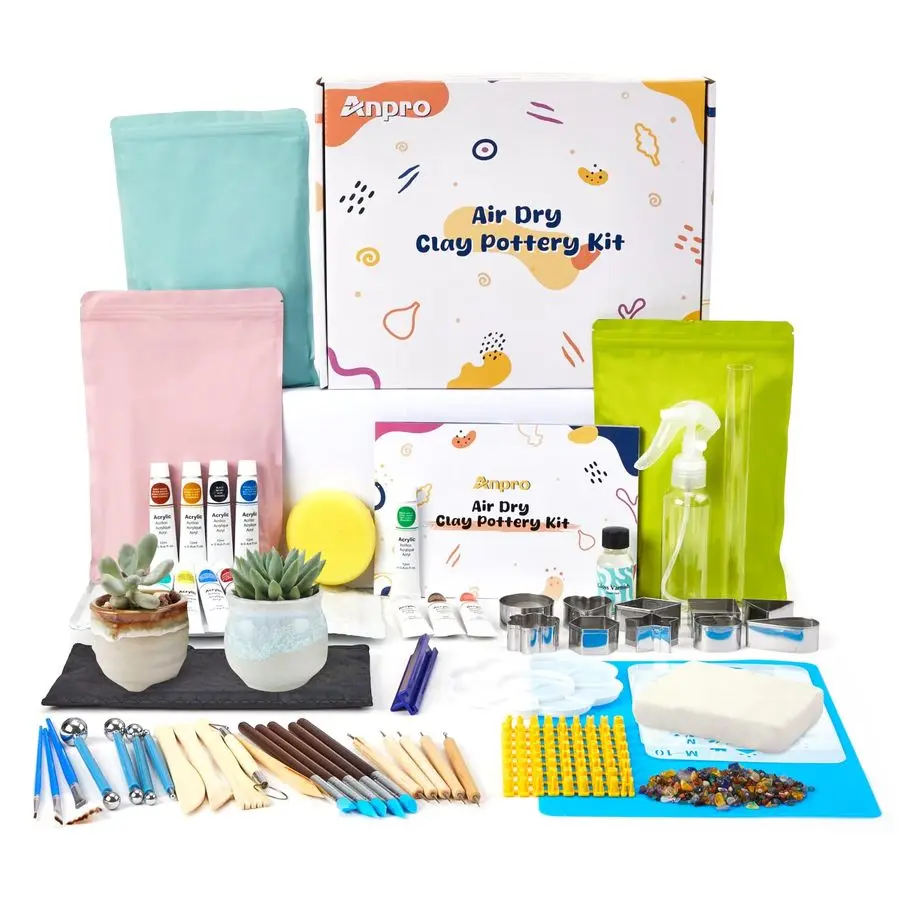 Dry Clay for Adults, AirDry Clay Starter Kit for Beginners Clay Kit, Includes AirDry Clay, 19 Clay Tools Kit, 12 Paints, 26 Lett
Dry Clay for Adults, AirDry Clay Starter Kit for Beginners Clay Kit, Includes AirDry Clay, 19 Clay Tools Kit, 12 Paints, 26 Lett