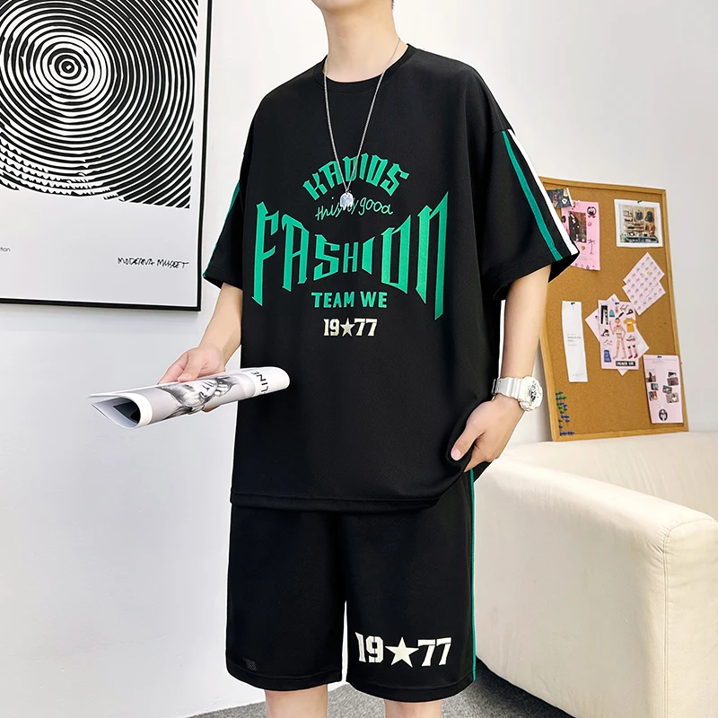 Fashion 2024 Summer Two Piece Men's Sets Short Sleeve T-Shirts And Shorts Suit Outwear Loose Top Tee& Pant Youth Sport Tracksuit
Fashion 2024 Summer Two Piece Men's Sets Short Sleeve T-Shirts And Shorts Suit Outwear Loose Top Tee& Pant Youth Sport Tracksuit
