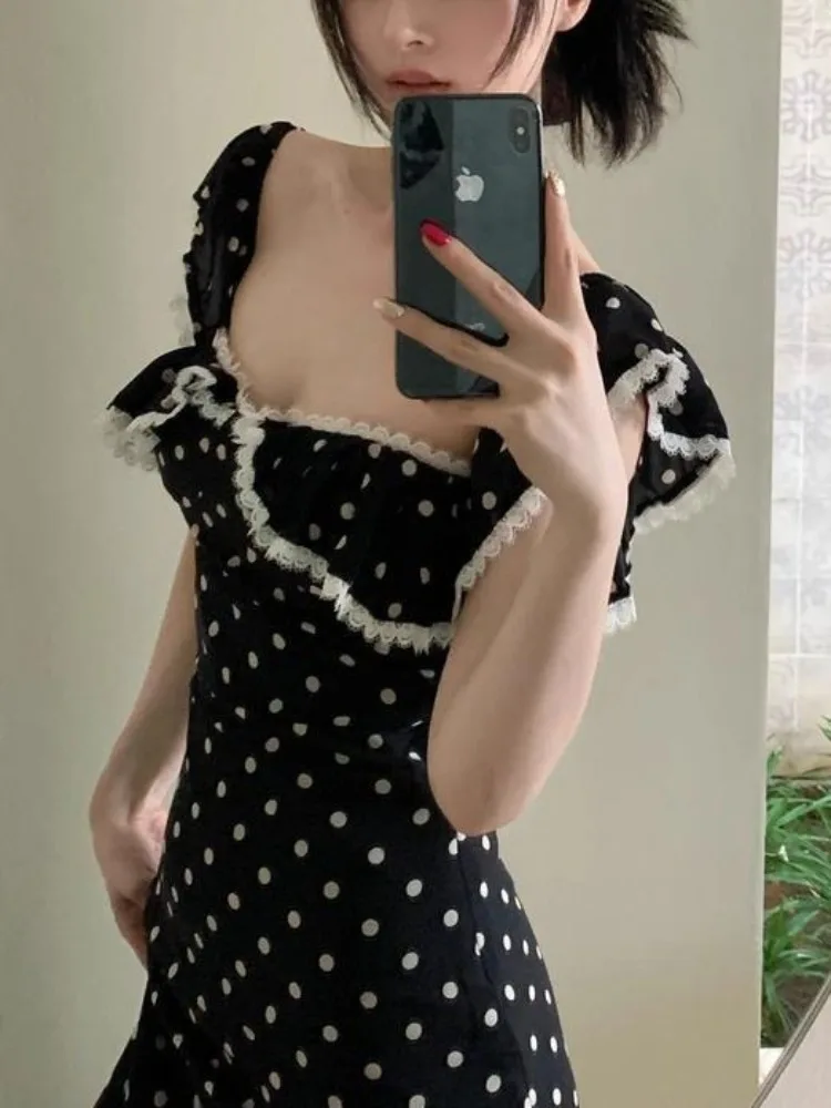 Ruffles Polka Dots Long Fairy Dress Korean Style Fashion Slim Sexy Midi Dress Female 2025 Summer Casual Evening Party Dress Y2k
Ruffles Polka Dots Long Fairy Dress Korean Style Fashion Slim Sexy Midi Dress Female 2025 Summer Casual Evening Party Dress Y2k