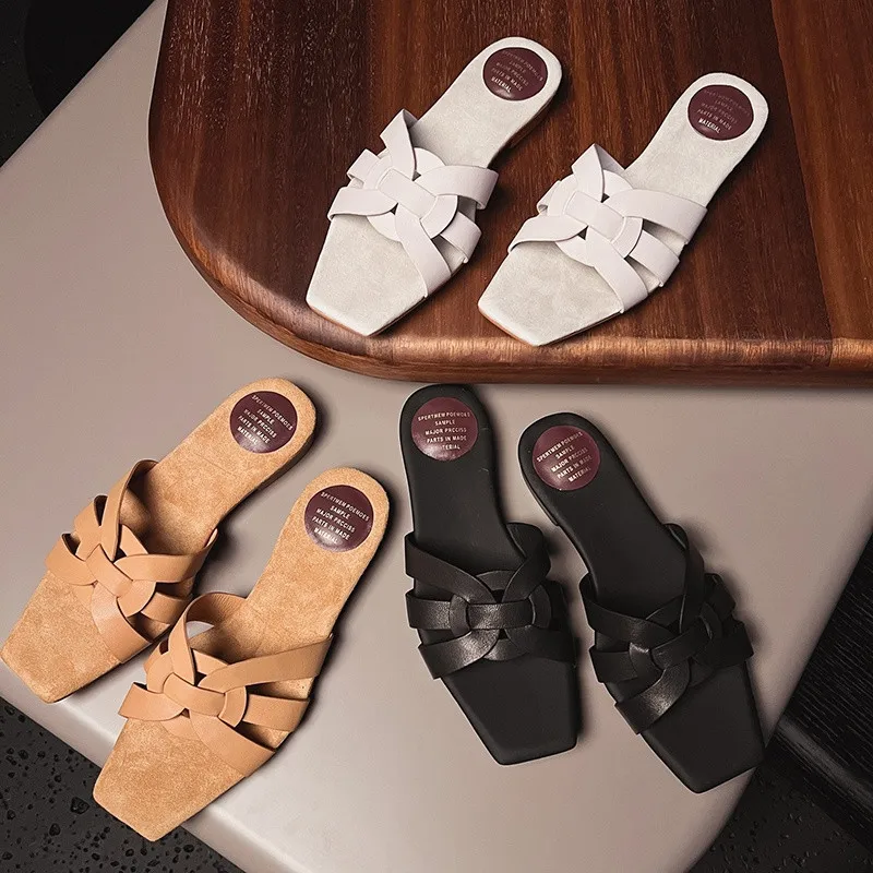 MKKHOU Fashion Women's Shoes New High Quality Genuine Leather Weaving Square Head Sandals Modern Slippers Summer Open Shoes
MKKHOU Fashion Women's Shoes New High Quality Genuine Leather Weaving Square Head Sandals Modern Slippers Summer Open Shoes