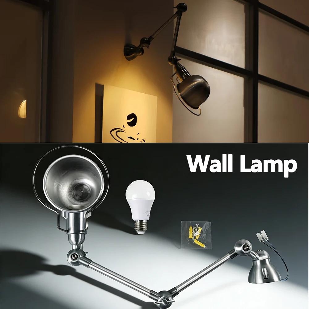 Industrial Adjustable Swing Arm Wall Lamp E27 Tri-color Change Wall Sconce Retro Light for Bedroom Study Art Wall Decor 85-265V
Industrial Adjustable Swing Arm Wall Lamp E27 Tri-color Change Wall Sconce Retro Light for Bedroom Study Art Wall Decor 85-265V