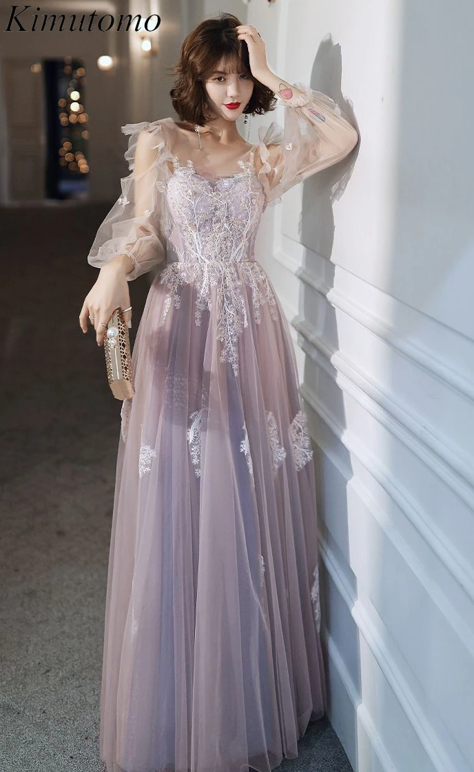 Kimutomo Embroidery Fairy Wind Graduation Dress Mesh Patchwork Wood Ear Hem Long-sleeve Dresses Sweet High Waist Evening Gowns
Kimutomo Embroidery Fairy Wind Graduation Dress Mesh Patchwork Wood Ear Hem Long-sleeve Dresses Sweet High Waist Evening Gowns