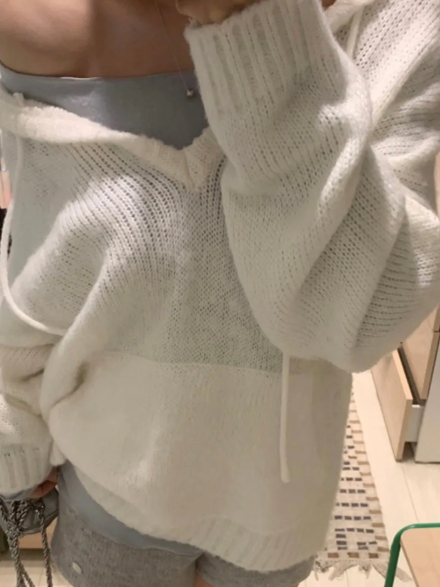 Faionable Korean Sle Women's Knitted Hat Sweater Dstring V-ne Pullover Autumn New Arrival Chic Top Ladieswear
Faionable Korean Sle Women's Knitted Hat Sweater Dstring V-ne Pullover Autumn New Arrival Chic Top Ladieswear