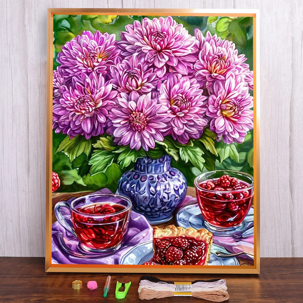 Still Life Flower Printed Fabric Cross-Stitch Embroidery Full Kit Needlework Handiwork Hobby Painting Sales Package Wholesale
Still Life Flower Printed Fabric Cross-Stitch Embroidery Full Kit Needlework Handiwork Hobby Painting Sales Package Wholesale