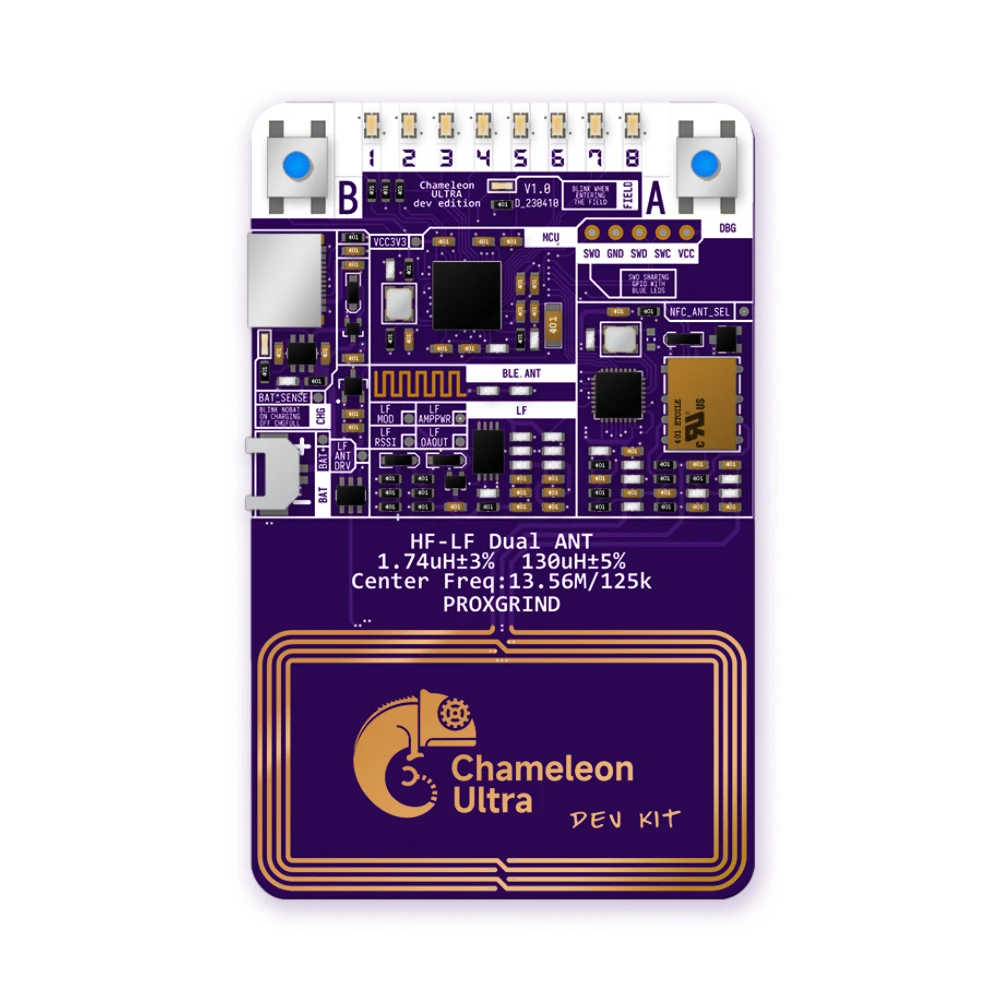 Chameleon Ultra Development Kit contactless smartcard emulator compliant to NFC
Chameleon Ultra Development Kit contactless smartcard emulator compliant to NFC