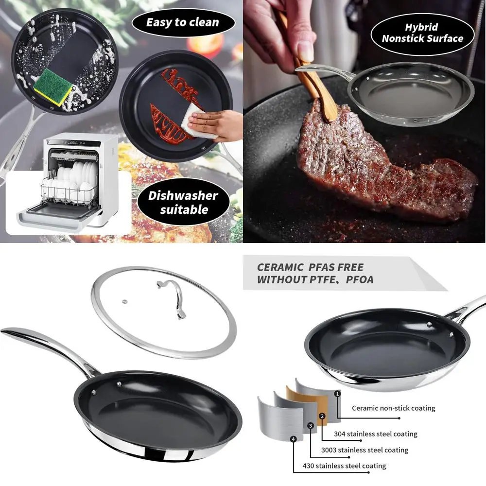 12 Ceramic Nonstick Fry Pan with Lid - PFOA & PTFE-Free, Oven and Broiler Safe, 2.5mm Thick, Anti-Scalding Handle, Suitable for
12 Ceramic Nonstick Fry Pan with Lid - PFOA & PTFE-Free, Oven and Broiler Safe, 2.5mm Thick, Anti-Scalding Handle, Suitable for
