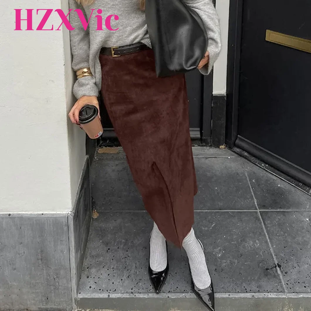 HZXVic Women's High Waist Suede Skirt French Retro Split Fashion Straight Hip Bag Half Length
HZXVic Women's High Waist Suede Skirt French Retro Split Fashion Straight Hip Bag Half Length