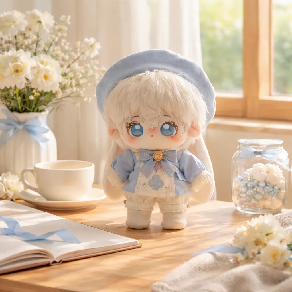 Одежда для плюшевых кукол Kawaii 20 см, синяя школьная форма с шапкой кролика, милый наряд с заячьими ушками для хлопковых кукол, одевание Game Wardr
Одежда для плюшевых кукол Kawaii 20 см, синяя школьная форма с шапкой кролика, милый наряд с заячьими ушками для хлопковых кукол, одевание Game Wardr