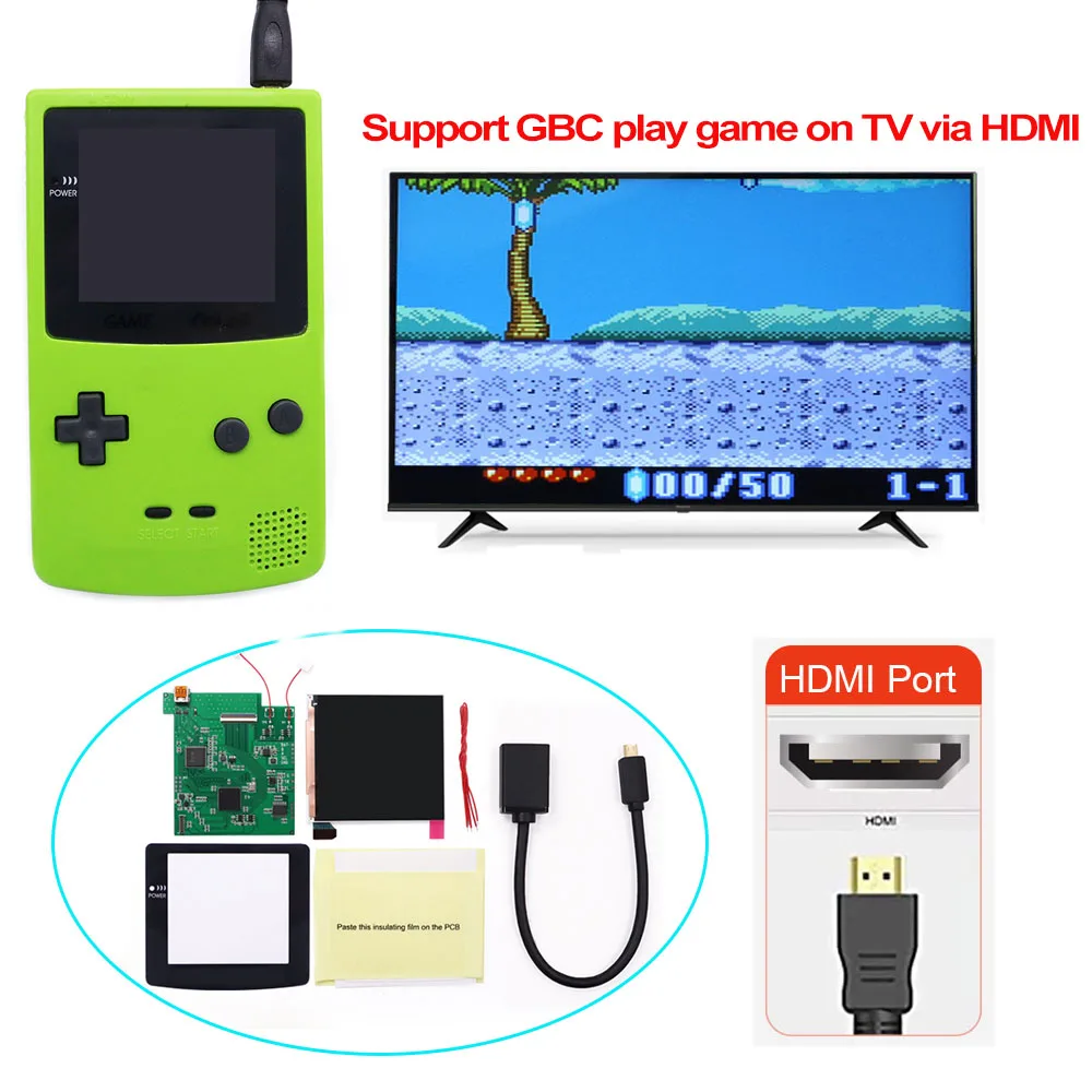 Q5 HDMI IPS Backlight LCD For GBC Screen Retro Pixel TV Output Mod For Game Boy Color
Q5 HDMI IPS Backlight LCD For GBC Screen Retro Pixel TV Output Mod For Game Boy Color