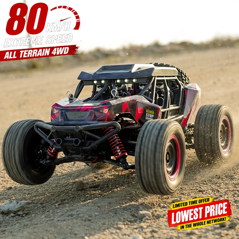 1:16 4WD High Speed RC Car 80KM/H LED Light Remote Control Monster Drift Off Road Truck Vs WLtoys 144001 Perfect Christmas Gift
1:16 4WD High Speed RC Car 80KM/H LED Light Remote Control Monster Drift Off Road Truck Vs WLtoys 144001 Perfect Christmas Gift