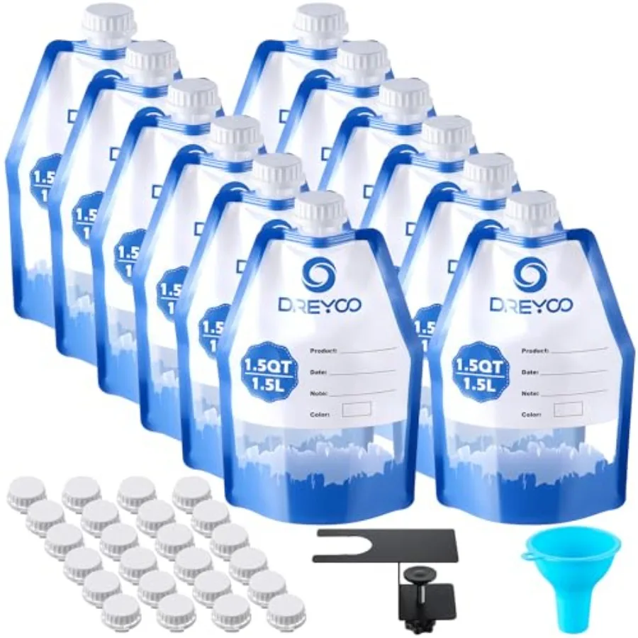 12 Pack Paint Storage Bags with Funnel and Filler Clip Reusable Storage Bags for Leftover Water Based Paint Airtight Clear Pouc
12 Pack Paint Storage Bags with Funnel and Filler Clip Reusable Storage Bags for Leftover Water Based Paint Airtight Clear Pouc