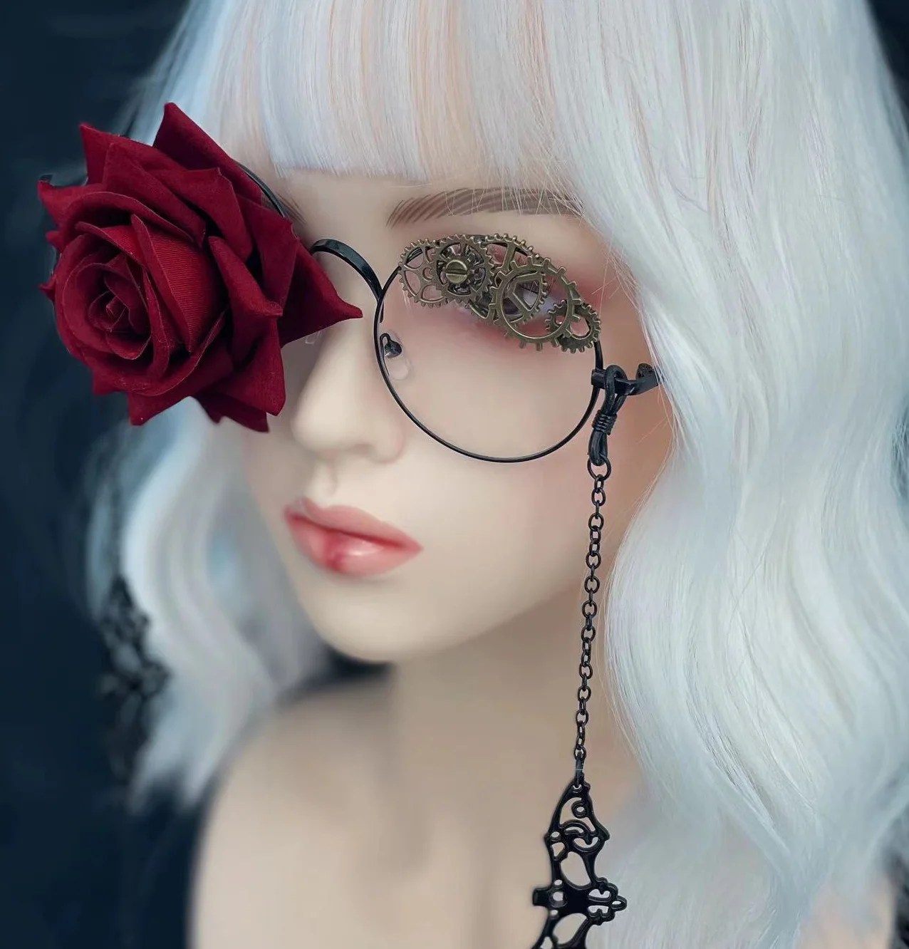 Steampunk Rose Gear Glasses Lolita Accessories Mechanical Tooth Chain Halloween Bat eyeglasses
Steampunk Rose Gear Glasses Lolita Accessories Mechanical Tooth Chain Halloween Bat eyeglasses
