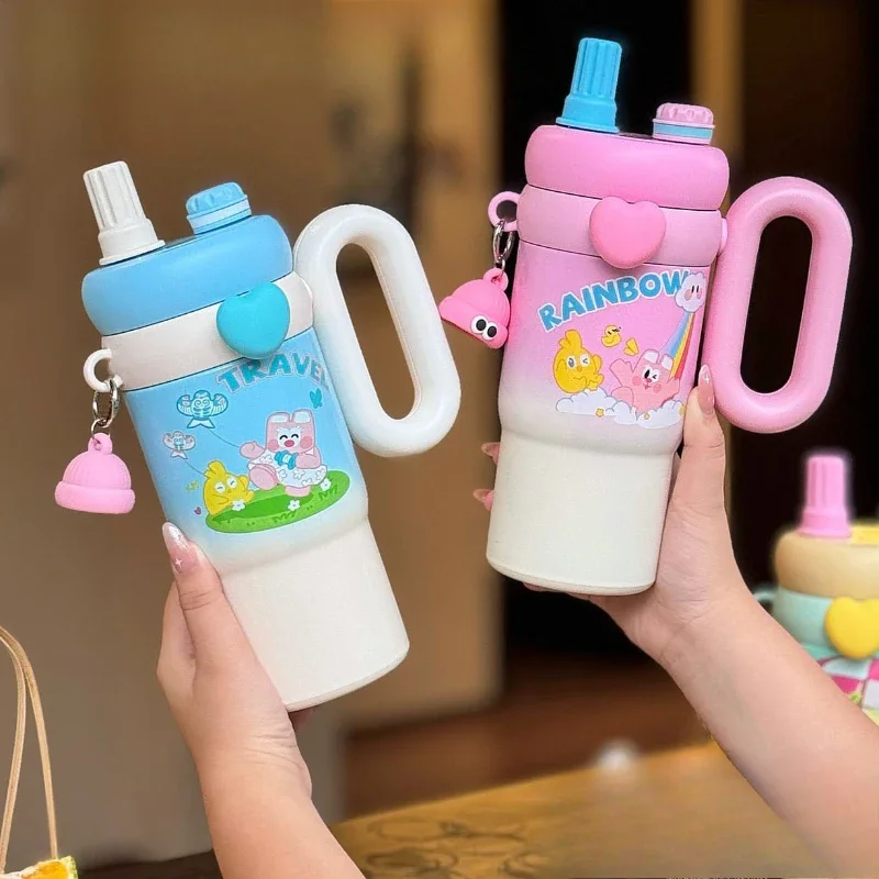 850ml Thermoses Water Bottle Drinkware 316 Stainless Steel Water Bottle with Straw Girls Handle Straw Cup Travel Car Coffee Mug
850ml Thermoses Water Bottle Drinkware 316 Stainless Steel Water Bottle with Straw Girls Handle Straw Cup Travel Car Coffee Mug