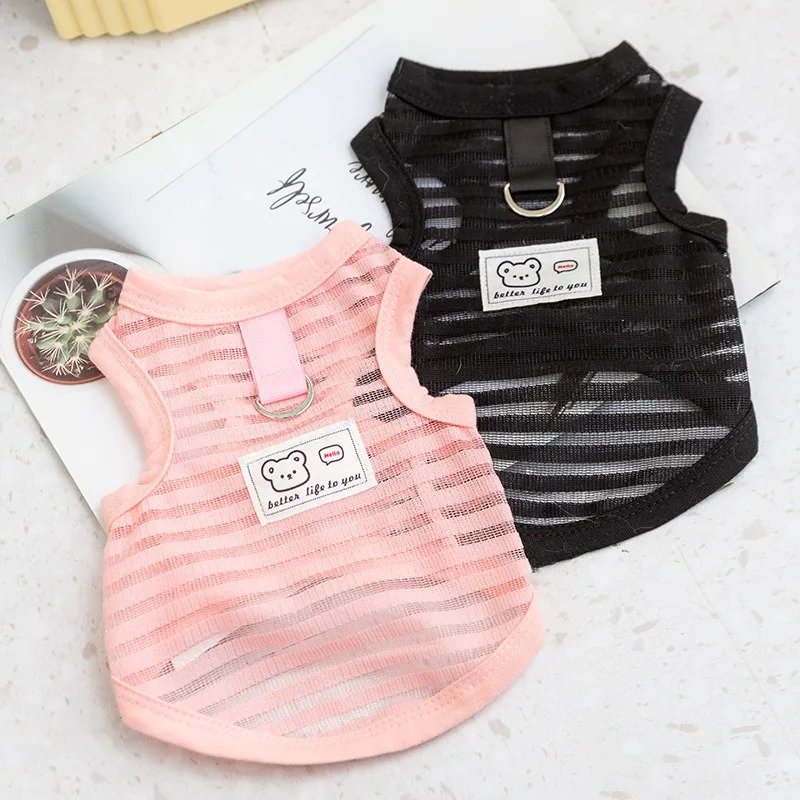 Hollow Out Striped Dog Vest Spring Summer Puppy Breathable Lightweight Clothes Teddy Two Legs T-Shirt Pet Clothing
Hollow Out Striped Dog Vest Spring Summer Puppy Breathable Lightweight Clothes Teddy Two Legs T-Shirt Pet Clothing