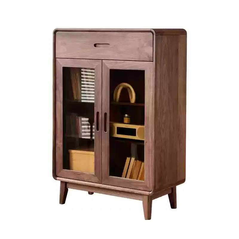 North American black walnut wine cabinet living room solid wood glass display dining room dining side cabinet TV side cabinet
North American black walnut wine cabinet living room solid wood glass display dining room dining side cabinet TV side cabinet