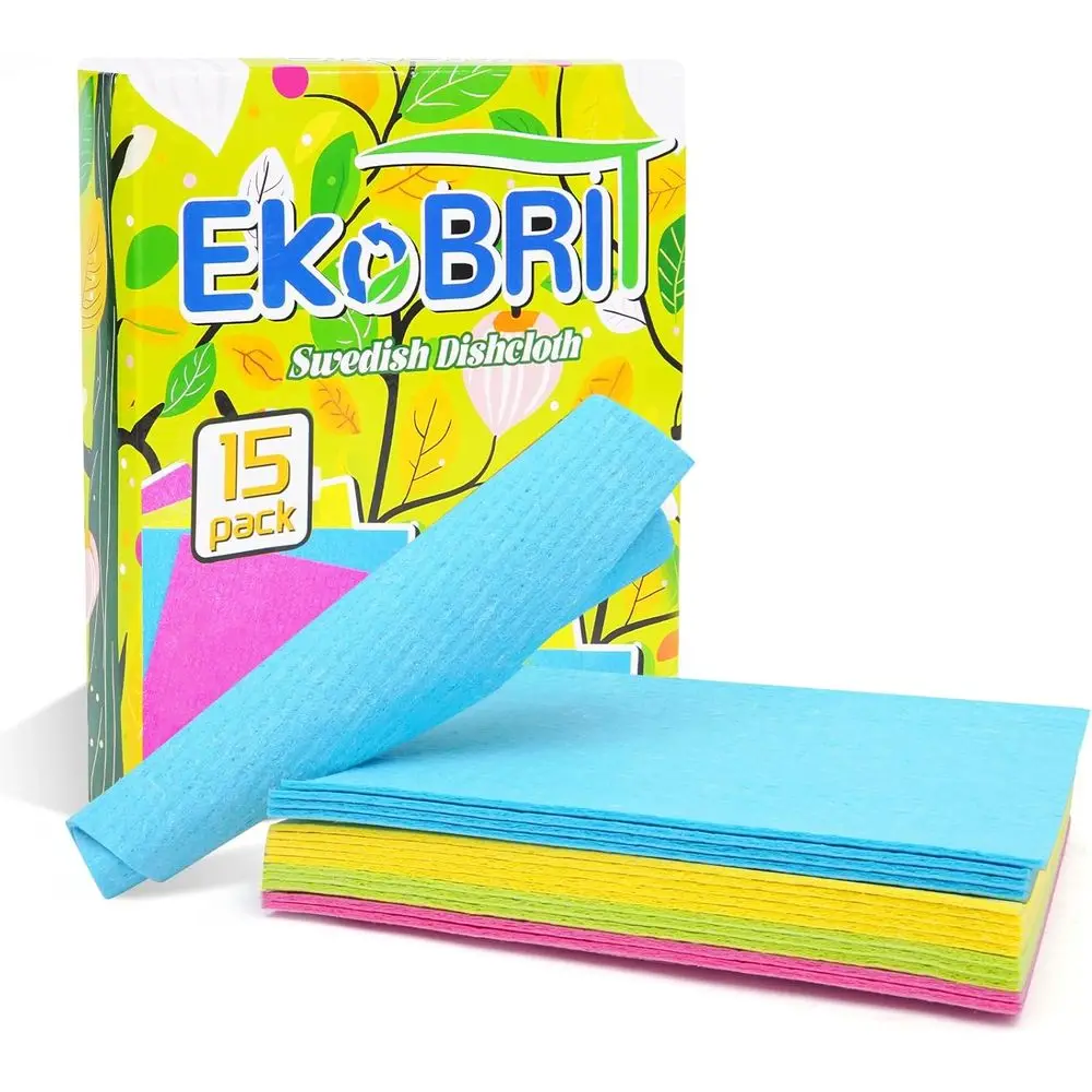 Eco-Friendly 15-Pack Reusable Cloths: Absorbent, Quick-Dry, Compostable for Kitchen Use
Eco-Friendly 15-Pack Reusable Cloths: Absorbent, Quick-Dry, Compostable for Kitchen Use