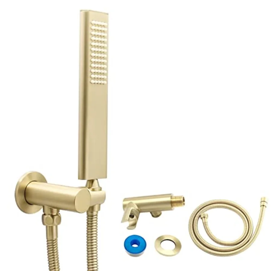 Solid Brass Handheld Shower Head Arc Design High Pressure Hand Shower Wand with Adjustable Supply Elbow Wall Connector Shower H
Solid Brass Handheld Shower Head Arc Design High Pressure Hand Shower Wand with Adjustable Supply Elbow Wall Connector Shower H