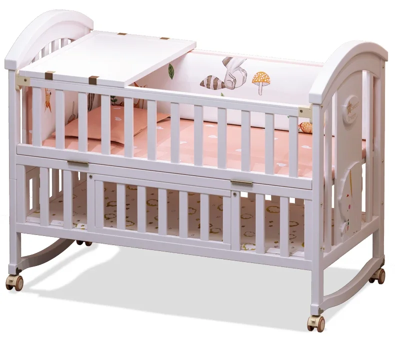 small Solid wood splicing queen bed European multi-functional 
small Solid wood splicing queen bed European multi-functional