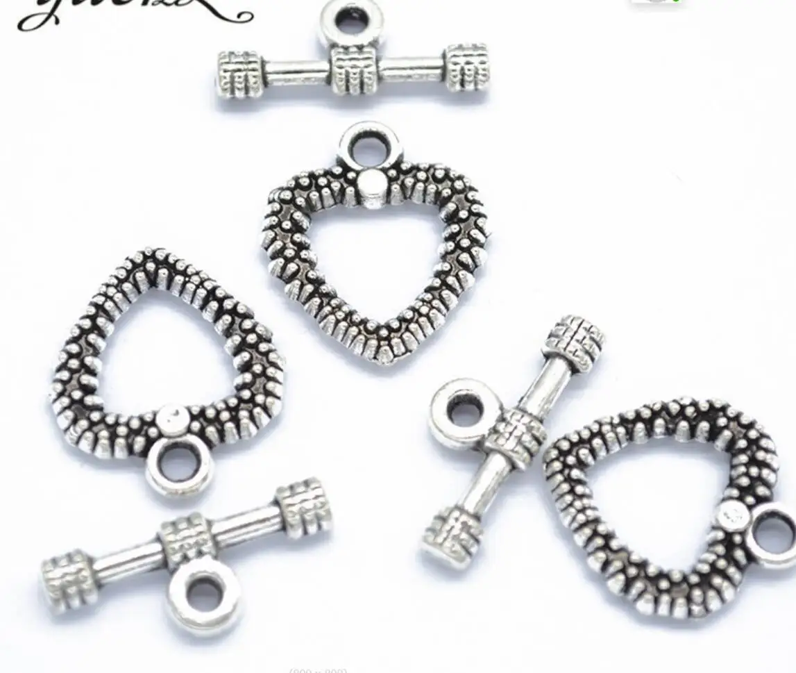 10Sets Antique Heart Shaped Ring Hook Toggle Clasp Hooks For Jewelry Making Competent Diy toggle 20*8mm clasp 19*17MM F0448
10Sets Antique Heart Shaped Ring Hook Toggle Clasp Hooks For Jewelry Making Competent Diy toggle 20*8mm clasp 19*17MM F0448
