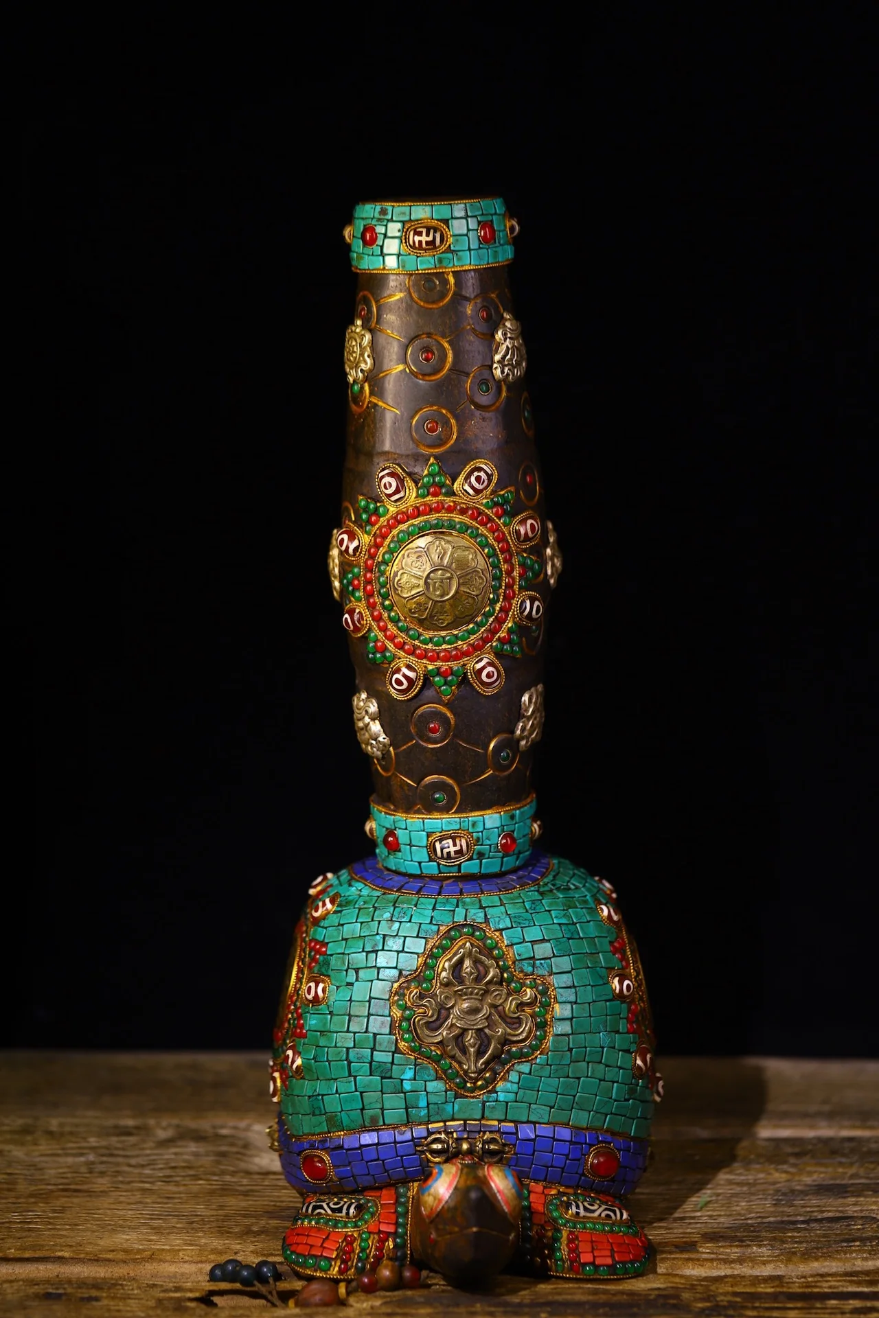 17"Tibetan Temple Collection Old Natural Meteorite Mosaic Gem Turquoise gZi Beads Six Word Proverbs Buddha Beads Turtle Base
17"Tibetan Temple Collection Old Natural Meteorite Mosaic Gem Turquoise gZi Beads Six Word Proverbs Buddha Beads Turtle Base