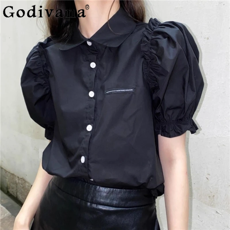 2025 Spring Summer New Sweet Lace Puff Sleeve Short Sleeves Shirt Cool Girl Ruffles Turn-down Collar Personalized Versatile Top
2025 Spring Summer New Sweet Lace Puff Sleeve Short Sleeves Shirt Cool Girl Ruffles Turn-down Collar Personalized Versatile Top