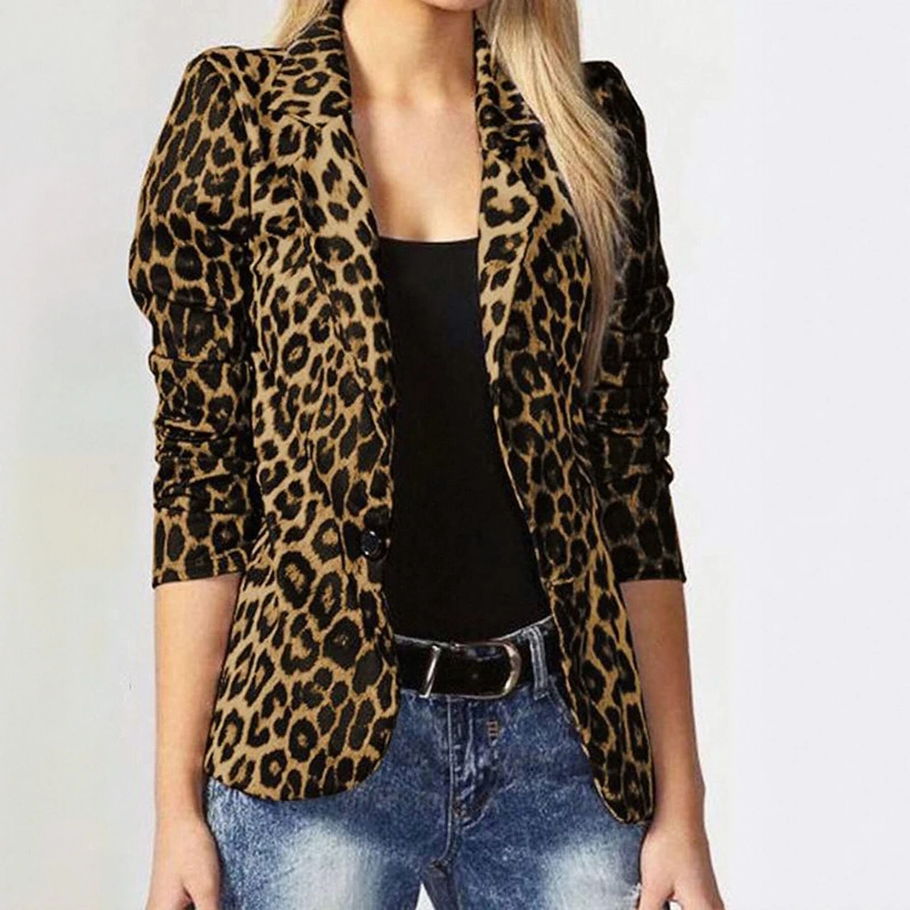Women's Leopard Print Blazer Fashionable V-Neck Long Sleeve High Street Autumn Outerwear Single Breasted Mature Style
Women's Leopard Print Blazer Fashionable V-Neck Long Sleeve High Street Autumn Outerwear Single Breasted Mature Style