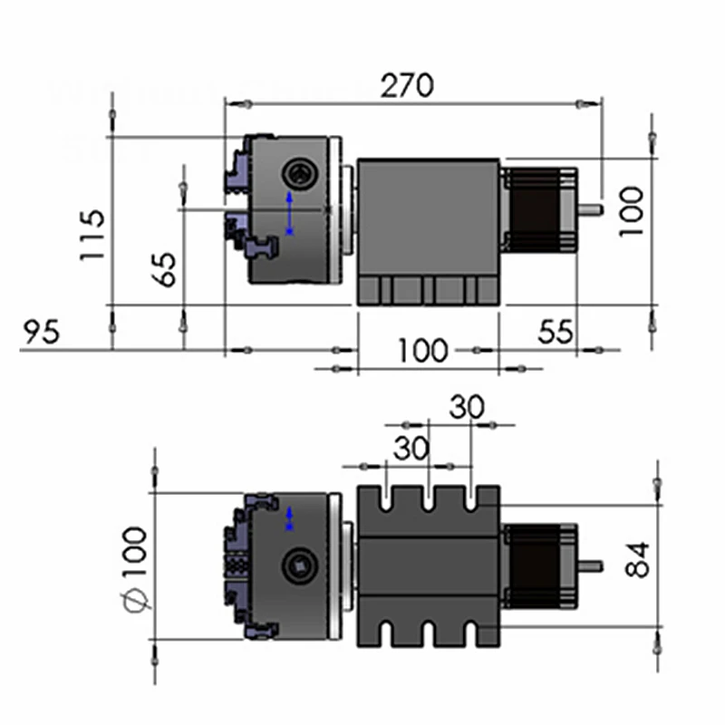 Rotary Axis 4th Axis Rotary A axis for CNC Router Machine 17-50-100AB 100mm Chuck 3 Jaws 4 Jaws 57 motor Reduction gearbox 50:1
Rotary Axis 4th Axis Rotary A axis for CNC Router Machine 17-50-100AB 100mm Chuck 3 Jaws 4 Jaws 57 motor Reduction gearbox 50:1