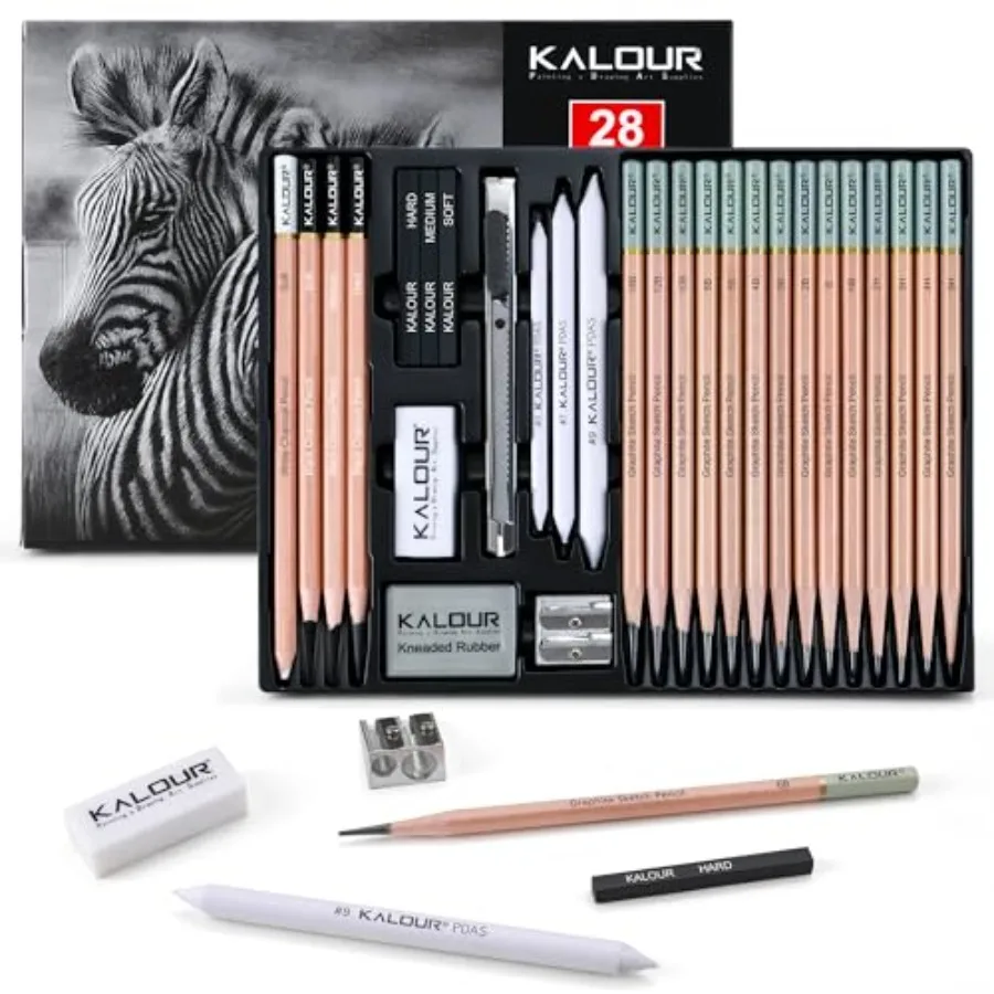 Pro Sketching Drawing Pencils Set 14 Graphite Pencils 14B 5H,Charcoal Pencils, Erasers, Sharpener and Stumps Complete Art Kit f
Pro Sketching Drawing Pencils Set 14 Graphite Pencils 14B 5H,Charcoal Pencils, Erasers, Sharpener and Stumps Complete Art Kit f