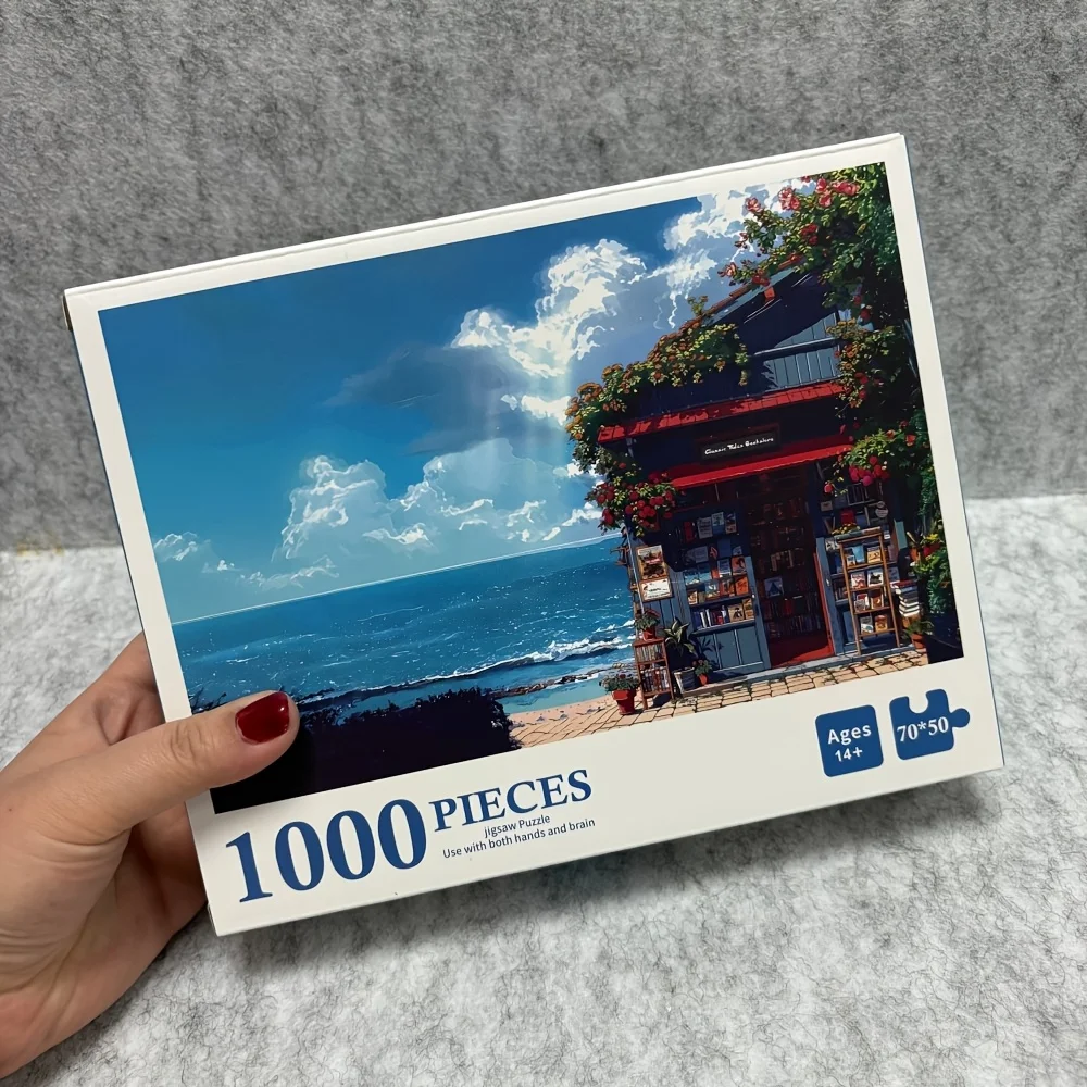 1000 Pieces Jigsaw Puzzle for Adults, 70x50cm (27.56x19.69 inch) Seaside Bookstore Scene, Perfect Christmas Thanksgiving Gift
1000 Pieces Jigsaw Puzzle for Adults, 70x50cm (27.56x19.69 inch) Seaside Bookstore Scene, Perfect Christmas Thanksgiving Gift