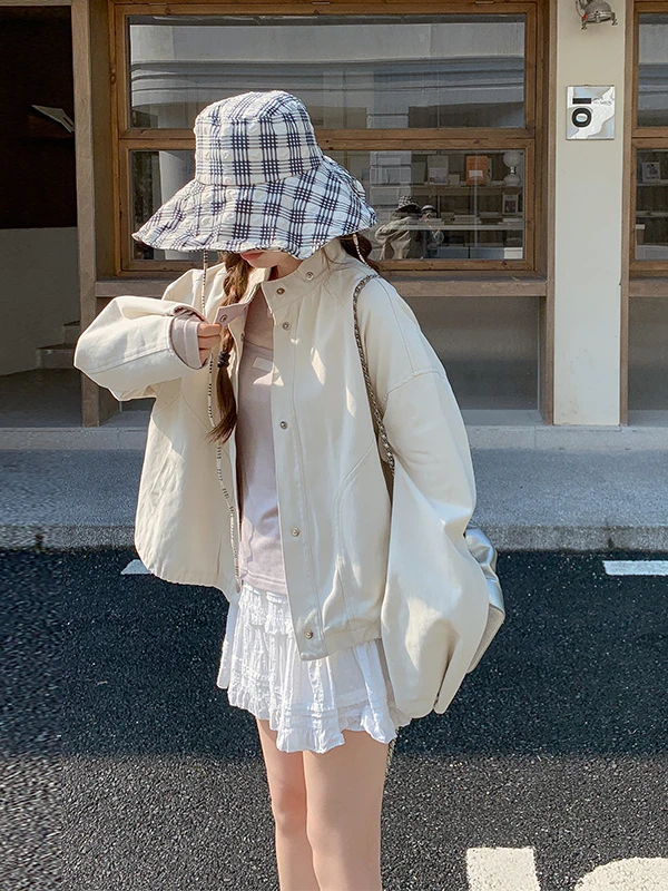 Milk White Color Blo Stand Collar ort Jaet Women's Casual Versatile Beautiful Top for Early Spring And Autumn 2025 New ...
Milk White Color Blo Stand Collar ort Jaet Women's Casual Versatile Beautiful Top for Early Spring And Autumn 2025 New ...