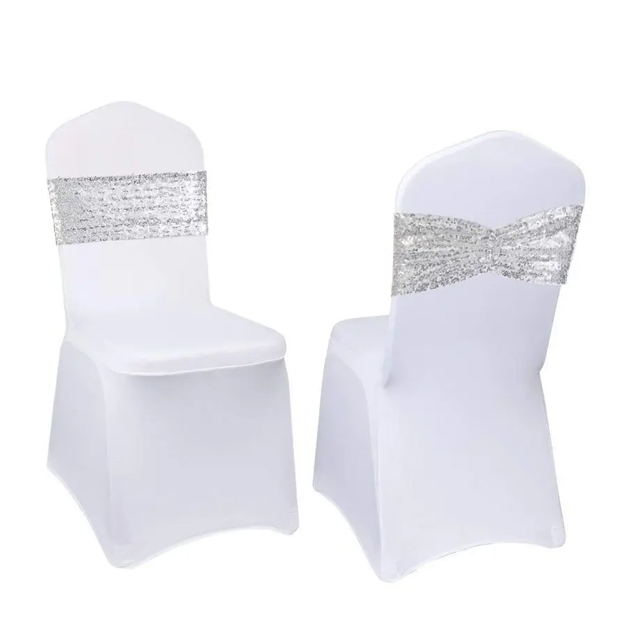 Beauty Set of 50 Silver Chair Sashes Band Bows Sequin Chair Sashes for Wedding Cover Decorations
Beauty Set of 50 Silver Chair Sashes Band Bows Sequin Chair Sashes for Wedding Cover Decorations