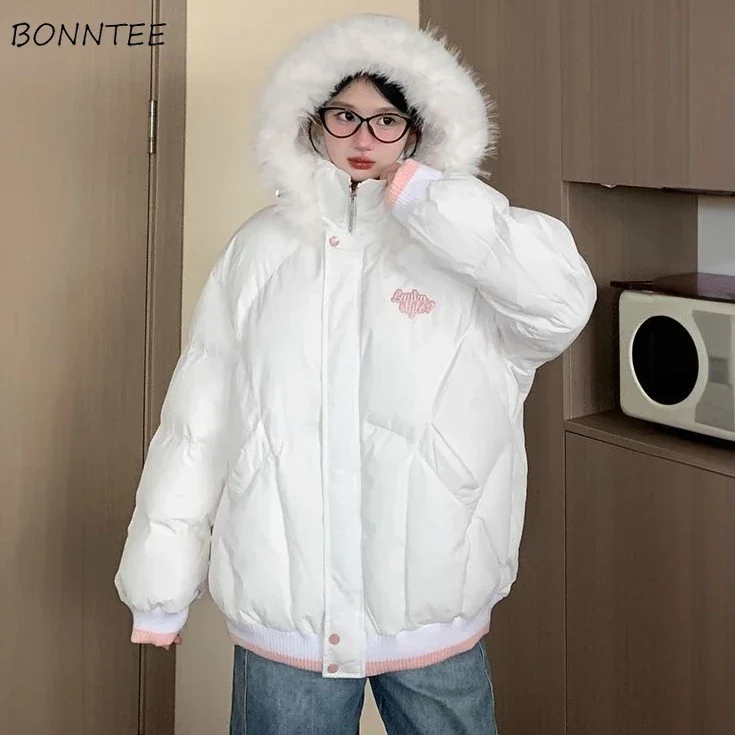 Parkas Women Sweet Loose Hooded Chic Winter Warm Patchwork Korean Style Shopping Harajuhu Casual All-match Simple College Young 
Parkas Women Sweet Loose Hooded Chic Winter Warm Patchwork Korean Style Shopping Harajuhu Casual All-match Simple College Young