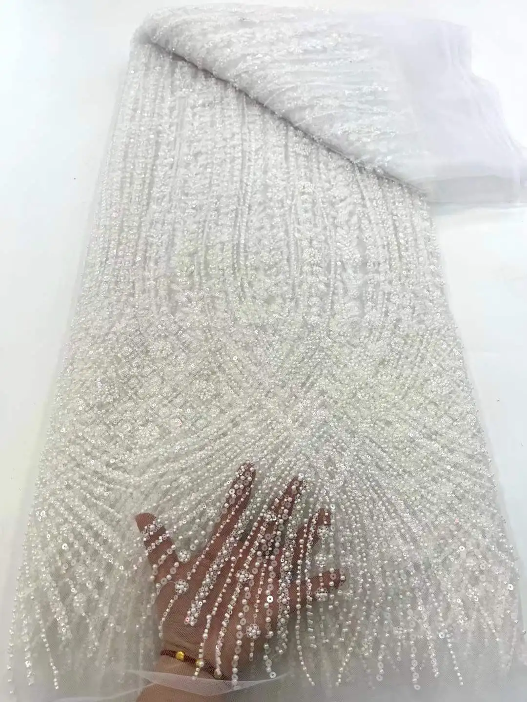 Nigerian Handmade Beads Lace Fabric 2025 High Quality African Sequins French Tulle Fabric For 5yards Women Dresses Sewin.
Nigerian Handmade Beads Lace Fabric 2025 High Quality African Sequins French Tulle Fabric For 5yards Women Dresses Sewin.