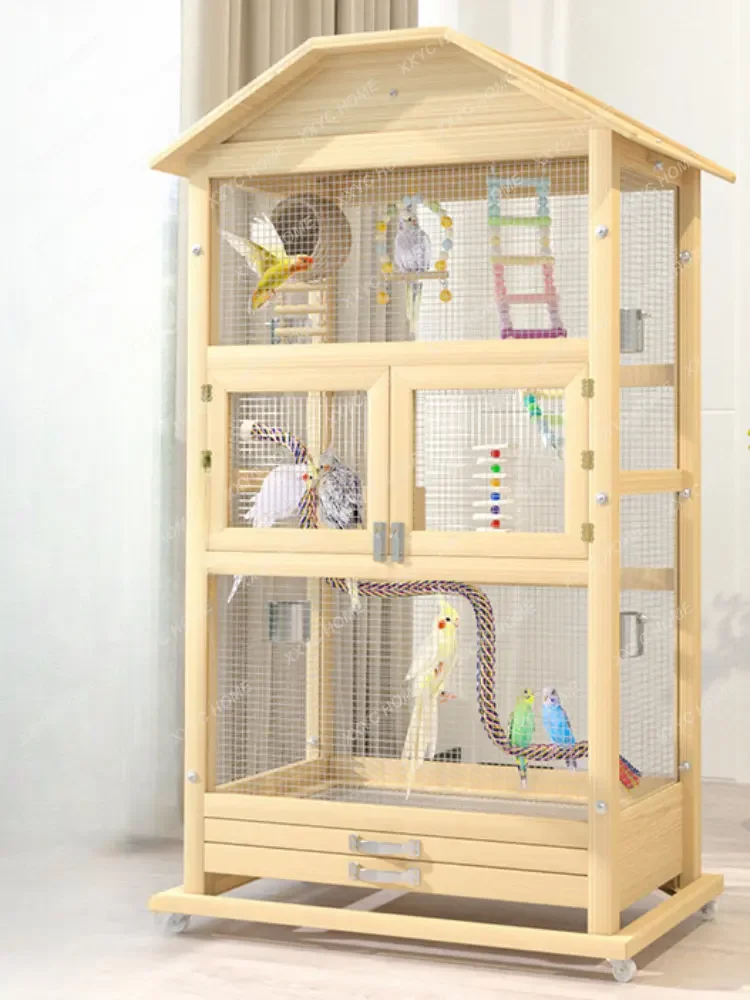New Xuanfeng Parrot Cage Bird Cage Wooden Cage Oversized Villa Large Gray Parrot Breeding Cage
New Xuanfeng Parrot Cage Bird Cage Wooden Cage Oversized Villa Large Gray Parrot Breeding Cage