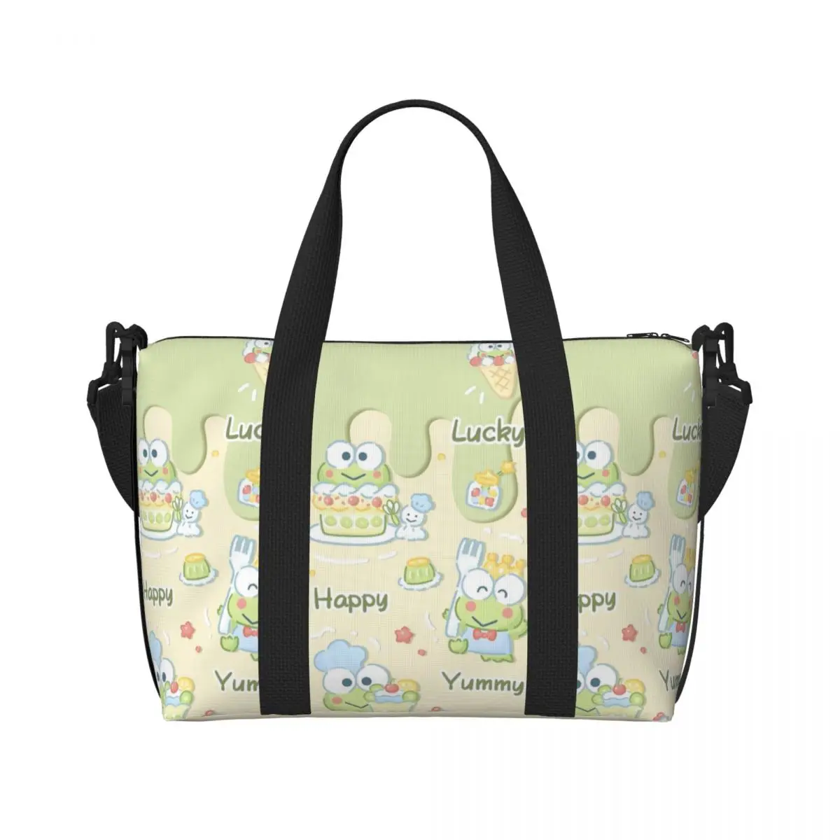 Пляжная большая сумка на заказ KeroKeroppi, женская сумка-тоут в стиле аниме с большим отделением, пляжные дорожные сумки для спортзала 
Пляжная большая сумка на заказ KeroKeroppi, женская сумка-тоут в стиле аниме с большим отделением, пляжные дорожные сумки для спортзала