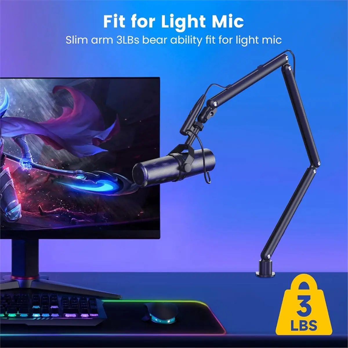 A26Z Adjustable Microphone Boom Arm for Mics,Rotatable Desk Stand for Streaming, Podcasting, Gaming
A26Z Adjustable Microphone Boom Arm for Mics,Rotatable Desk Stand for Streaming, Podcasting, Gaming