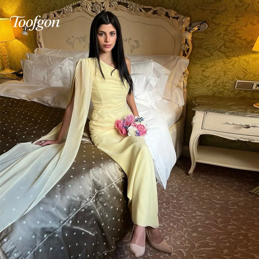 Toofgon Elegant Light Yellow Chiffon Evening Party Dresses Mermaid Wedding Bride Dance Gown Customized Backless Formal Dresses
Toofgon Elegant Light Yellow Chiffon Evening Party Dresses Mermaid Wedding Bride Dance Gown Customized Backless Formal Dresses
