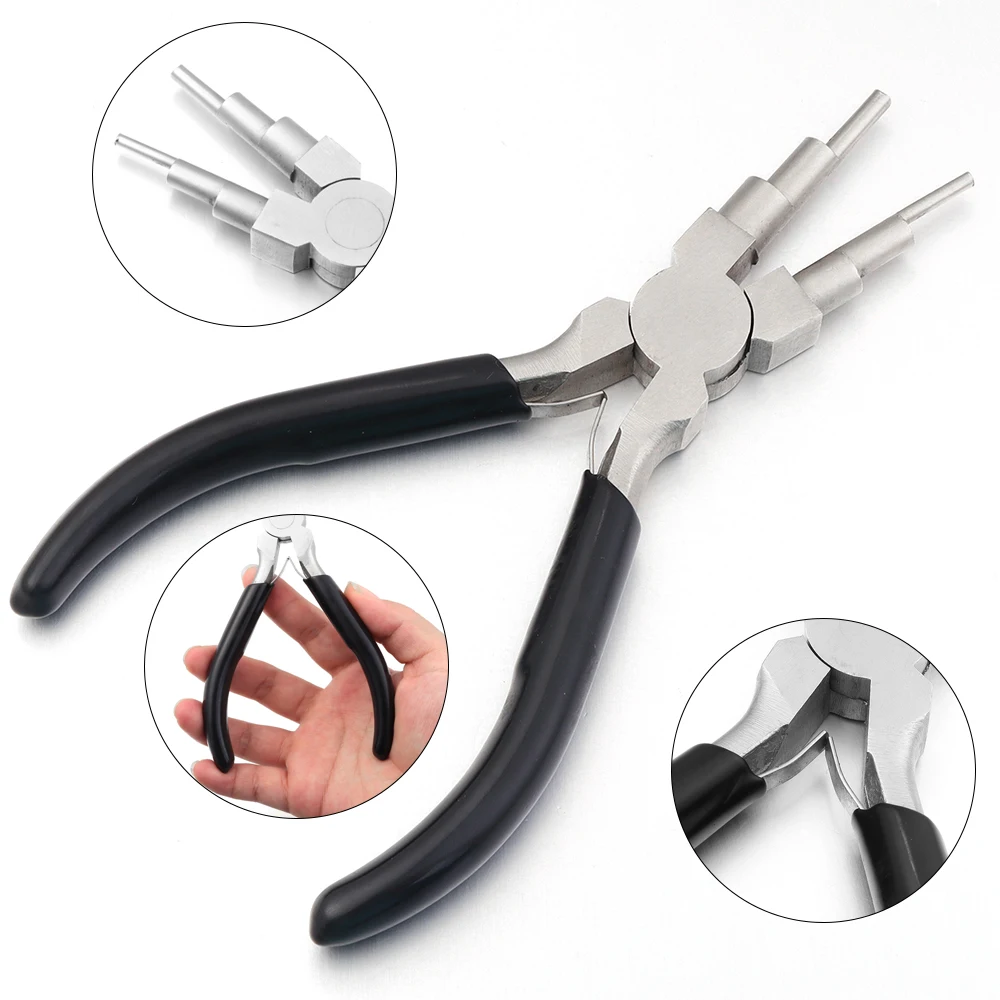 6-in-1 Carbon Steel Round Nose Jewelry Pliers Bail Making Pliers DIY Hand Tool Metal Lobster Buckle Earring Hooks Six-section
6-in-1 Carbon Steel Round Nose Jewelry Pliers Bail Making Pliers DIY Hand Tool Metal Lobster Buckle Earring Hooks Six-section