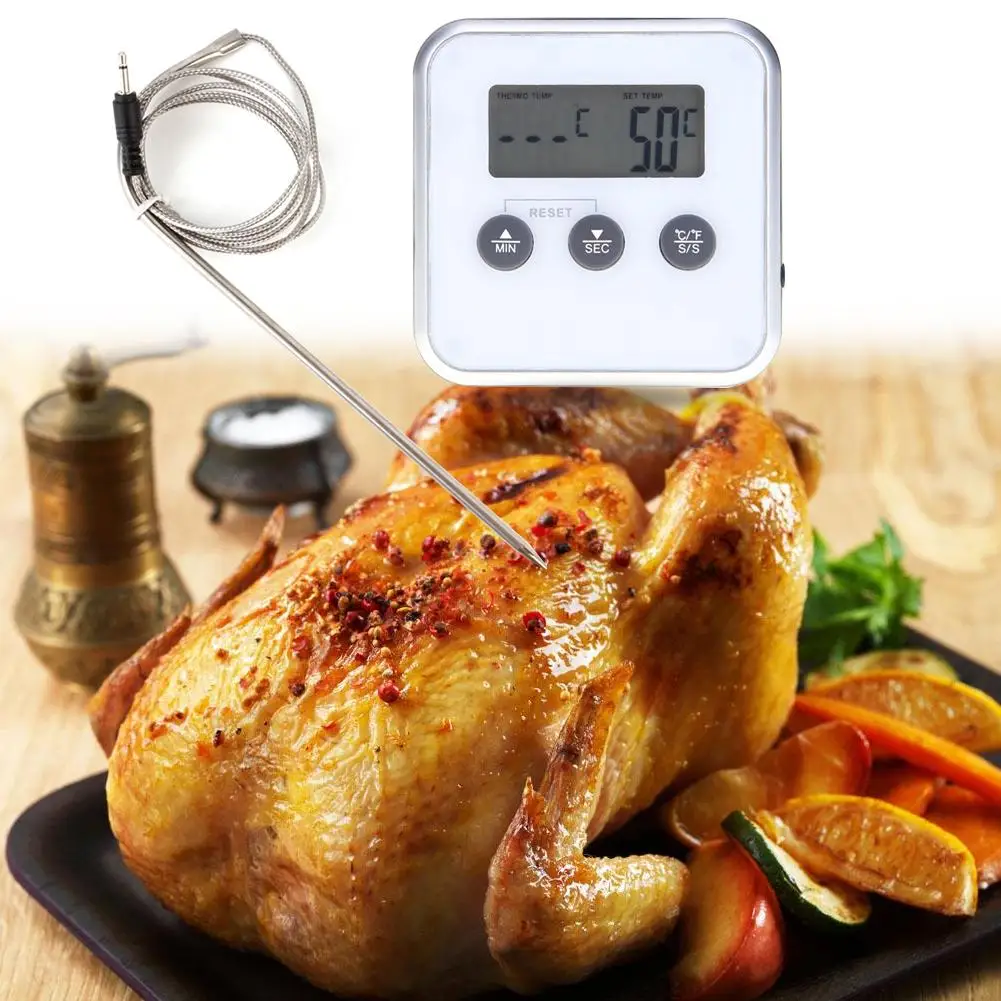 New Electronic Thermometer Timer Food Meat Temperature Meter Gauge with Probe Cooking BBQ Thermometer Kitchen Temperature Tools
New Electronic Thermometer Timer Food Meat Temperature Meter Gauge with Probe Cooking BBQ Thermometer Kitchen Temperature Tools