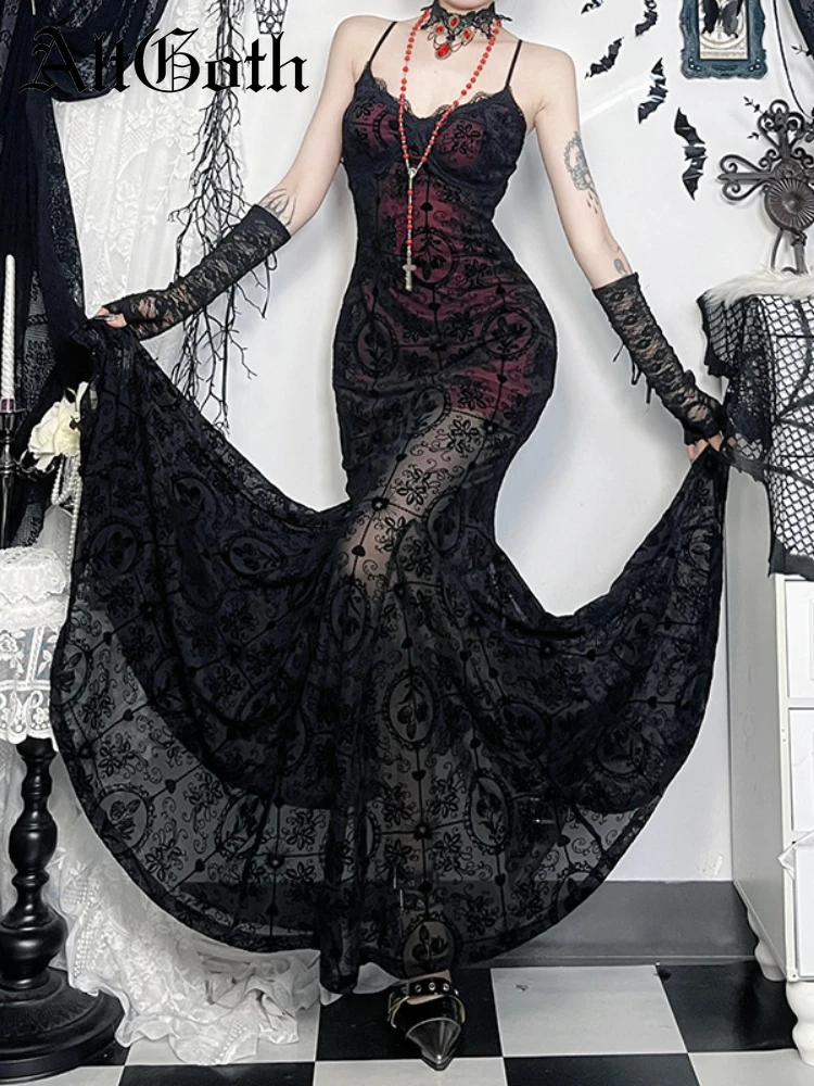 AltGoth Vintage Dark Gothic Dress Women Sexy Streetwear Elegant Aesthetic Y2k Emo Spaghetti Strap Cross Flocking Dress Clubwear
AltGoth Vintage Dark Gothic Dress Women Sexy Streetwear Elegant Aesthetic Y2k Emo Spaghetti Strap Cross Flocking Dress Clubwear