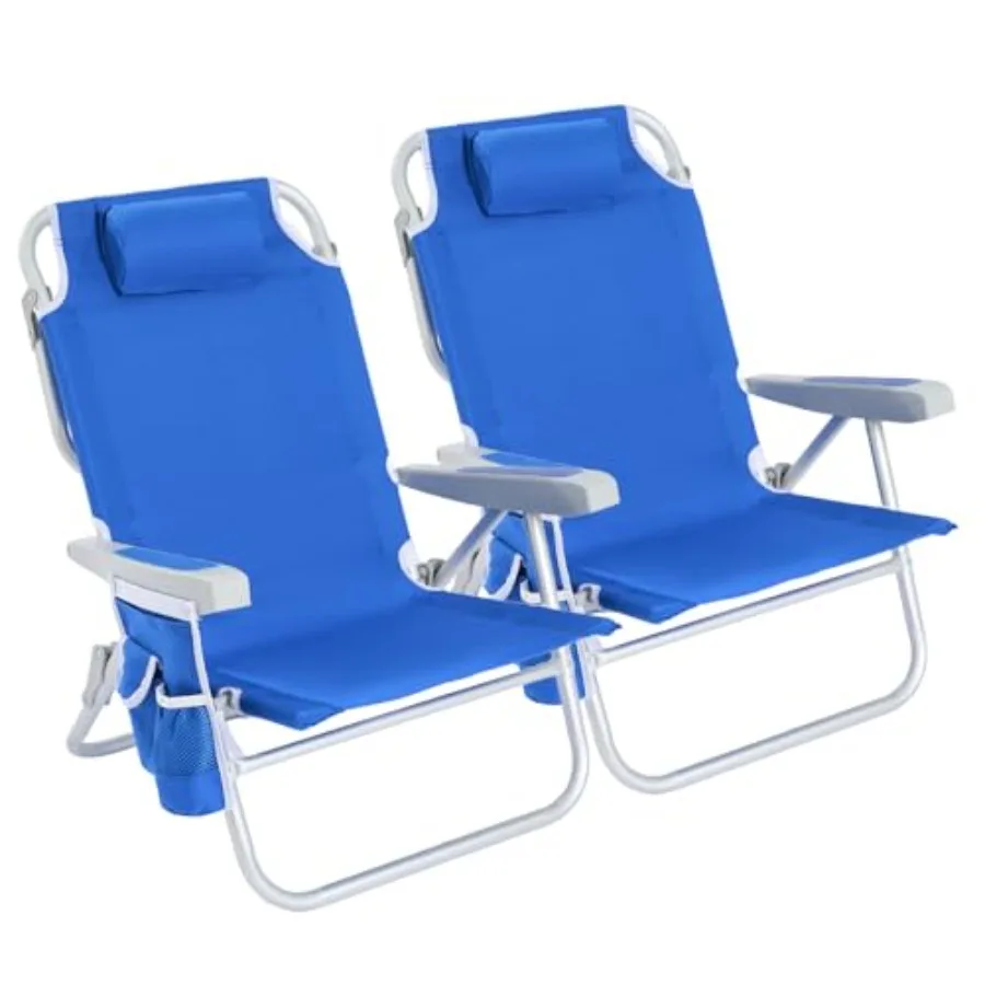 Beach camping chair set: heavy-duty 350 LBS steel frame, black fabric, 5-position lay-flat recline, portable backpack folding d
Beach camping chair set: heavy-duty 350 LBS steel frame, black fabric, 5-position lay-flat recline, portable backpack folding d