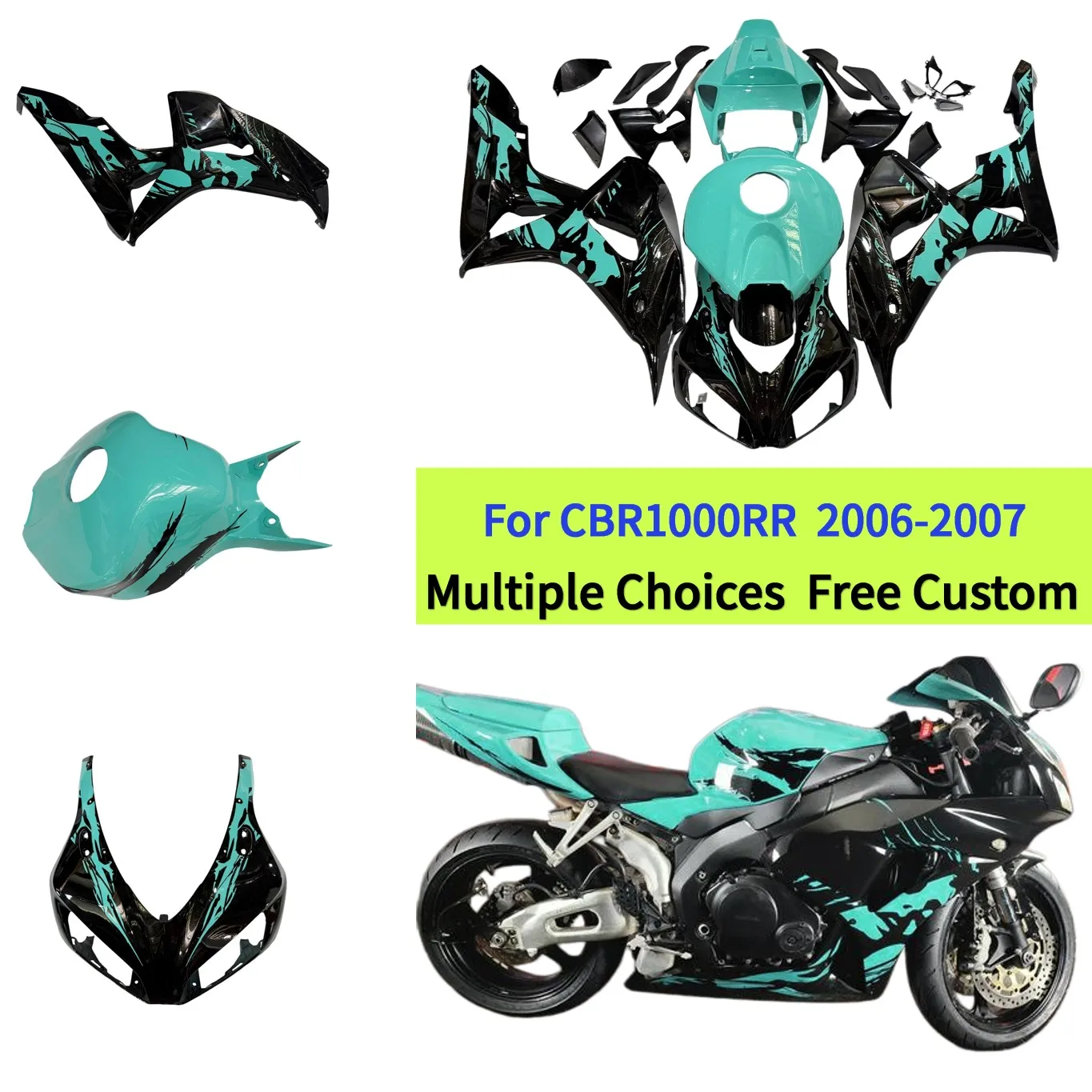 Motorcycle Aftermarket Parts Fairing kit for Honda CBR1000RR 2006 2007 CBR 1000 RR Leyla Edition Green Bodywork
Motorcycle Aftermarket Parts Fairing kit for Honda CBR1000RR 2006 2007 CBR 1000 RR Leyla Edition Green Bodywork