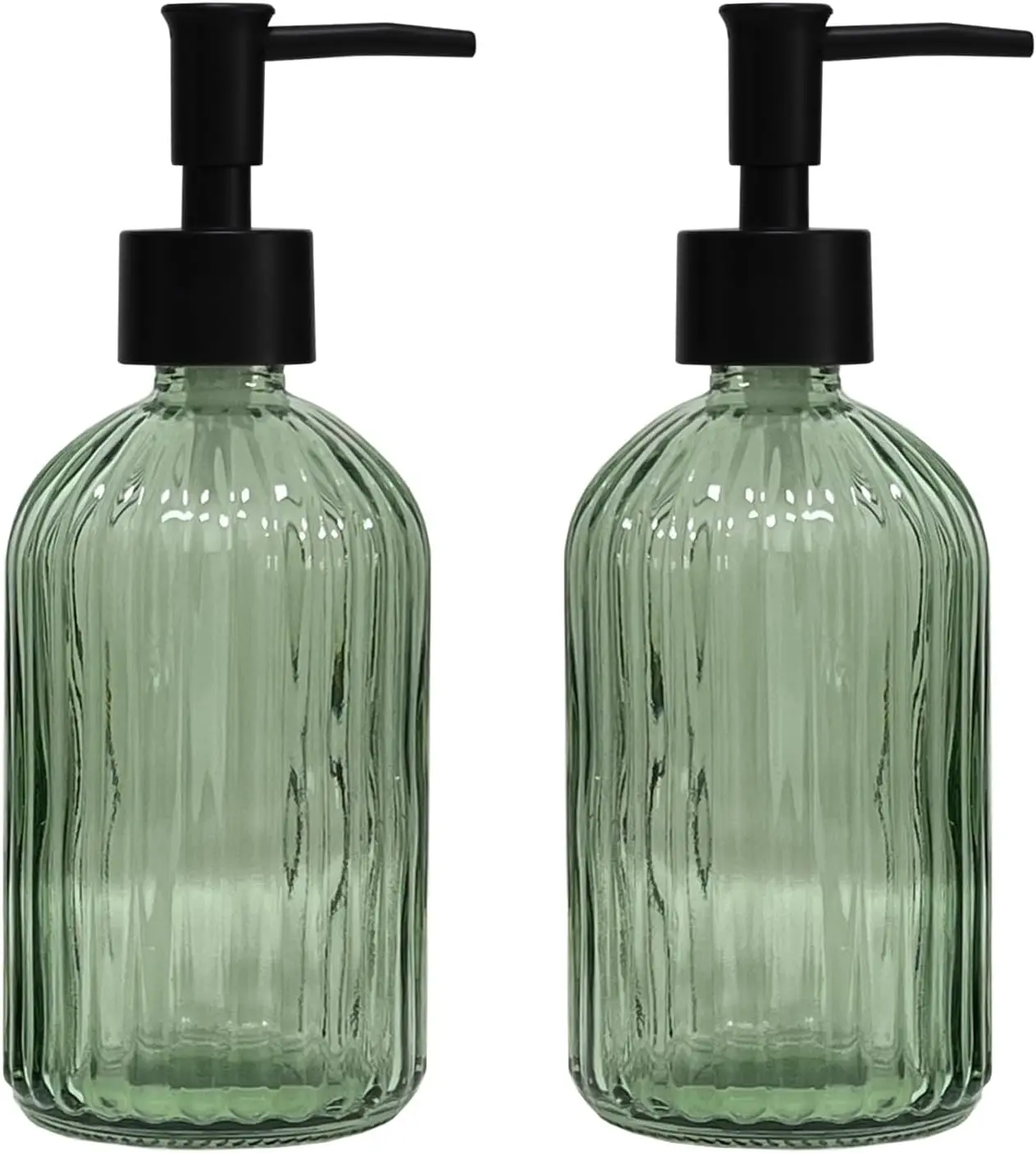 Green Glass Soap Dispenser Set with Black Pump, 13.5oz Refillable Hand Soap Dispenser for Kitchen Bathroom Countertop, 2 Pack
Green Glass Soap Dispenser Set with Black Pump, 13.5oz Refillable Hand Soap Dispenser for Kitchen Bathroom Countertop, 2 Pack