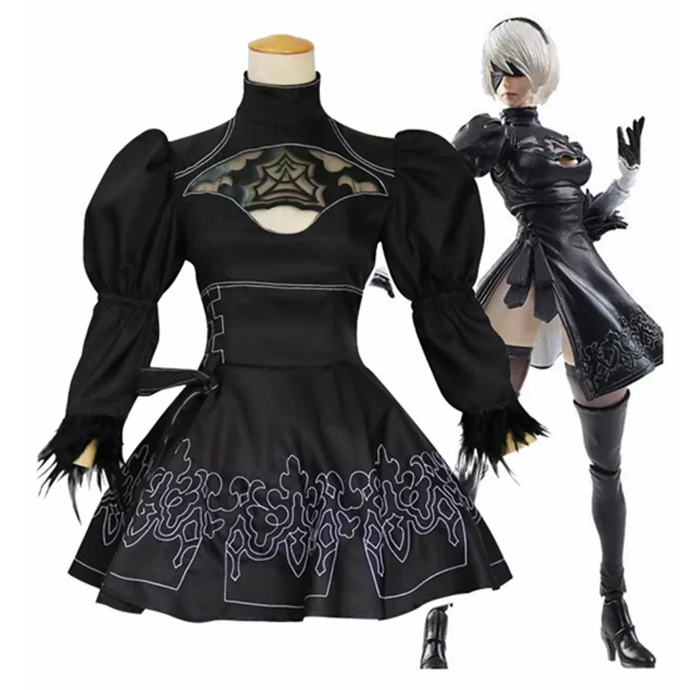 New Game Nier Automata Yorha 2B Cosplay Costume Anime Uniform Suit Women Halloween Party Fancy Outfits Black Dress Wig Set
New Game Nier Automata Yorha 2B Cosplay Costume Anime Uniform Suit Women Halloween Party Fancy Outfits Black Dress Wig Set