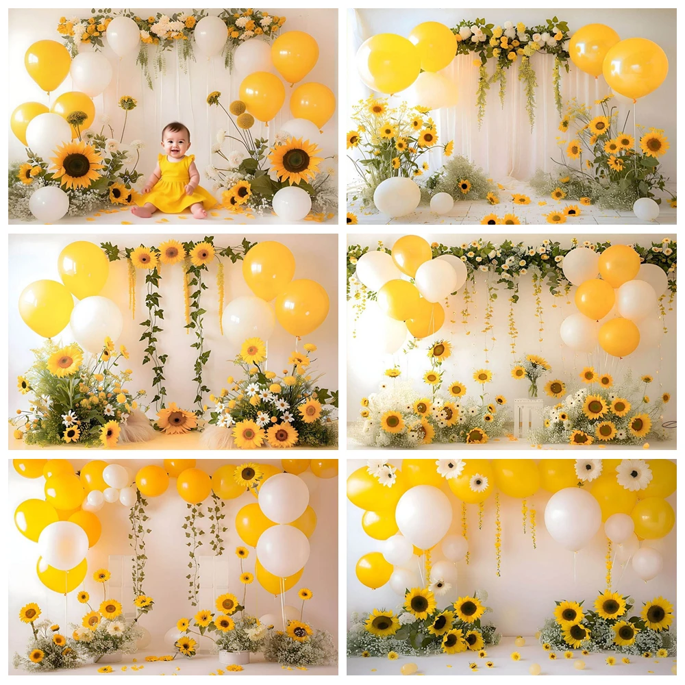 Sunflower Balloon Arch Floral Photography Background Kids Birthday Party Cake Smash Banner Portrait Decor Backdrop Photo Studio
Sunflower Balloon Arch Floral Photography Background Kids Birthday Party Cake Smash Banner Portrait Decor Backdrop Photo Studio