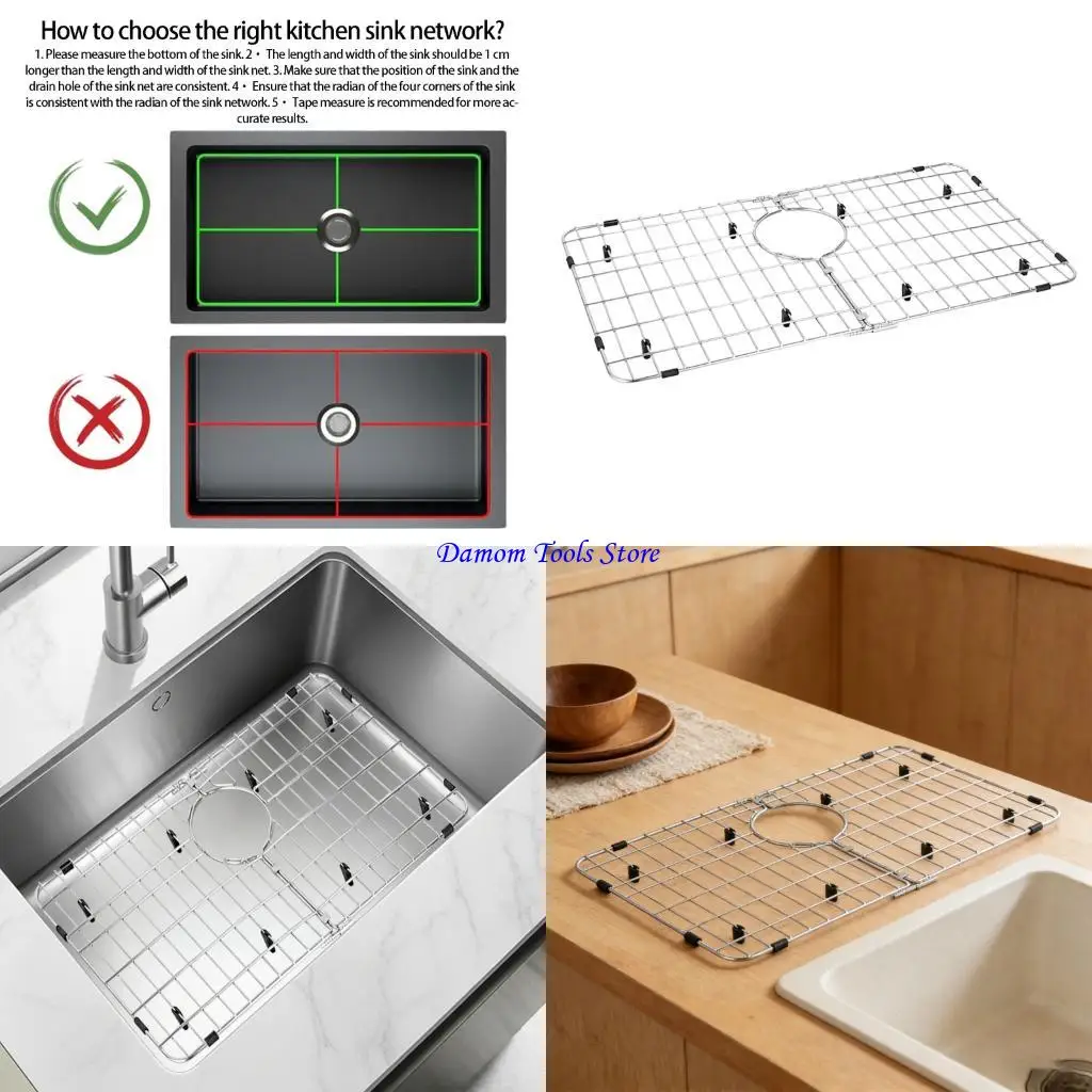 57BE Sink Grids Protector Stainless Steel Protective Grids With Efficient Drain Design Kitchen Sink Rack for Bottom of Sink
57BE Sink Grids Protector Stainless Steel Protective Grids With Efficient Drain Design Kitchen Sink Rack for Bottom of Sink