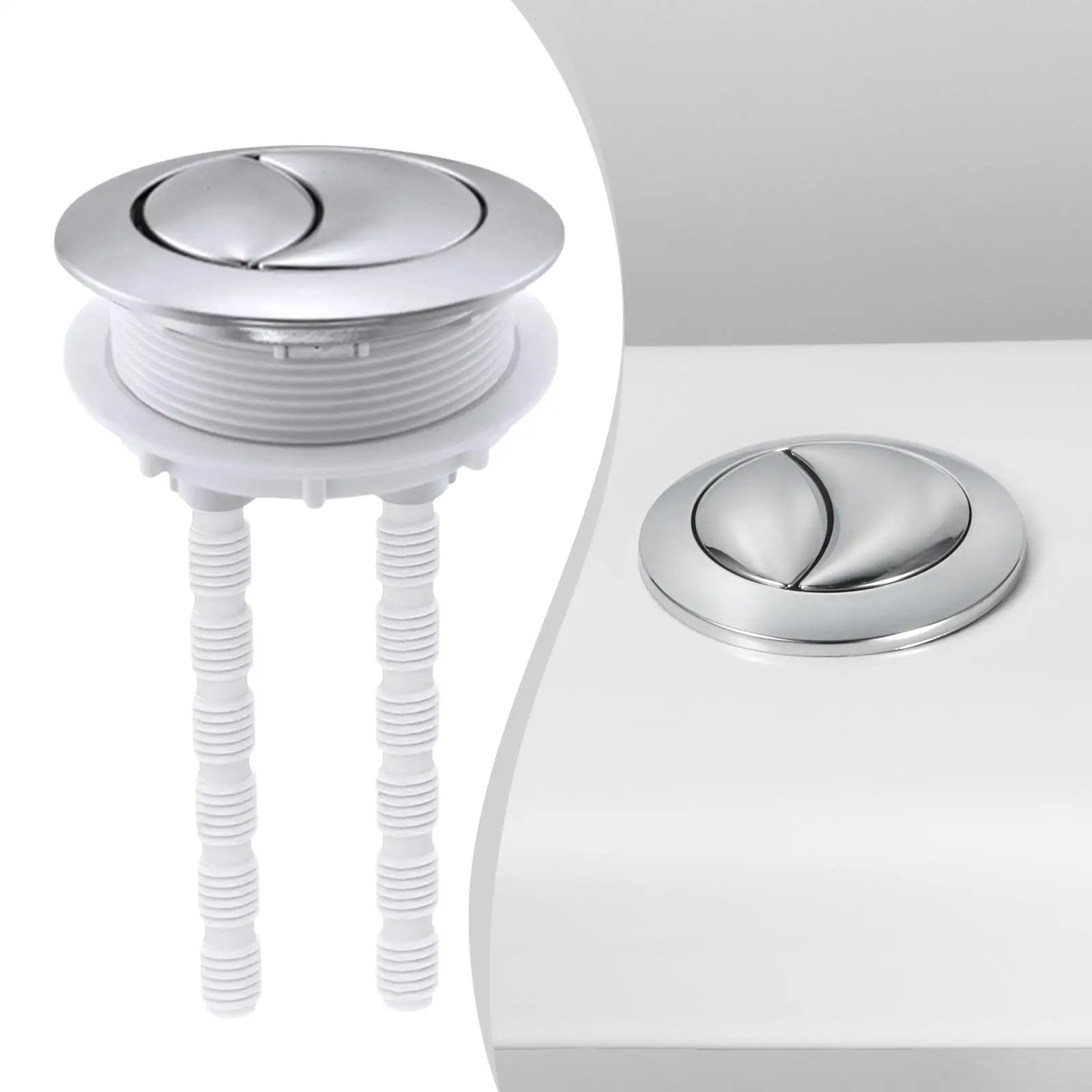 Toilet Tank Button Replacement Toilet Maintenance Round Electroplated Cistern Parts Double Push Flushing Button
Toilet Tank Button Replacement Toilet Maintenance Round Electroplated Cistern Parts Double Push Flushing Button