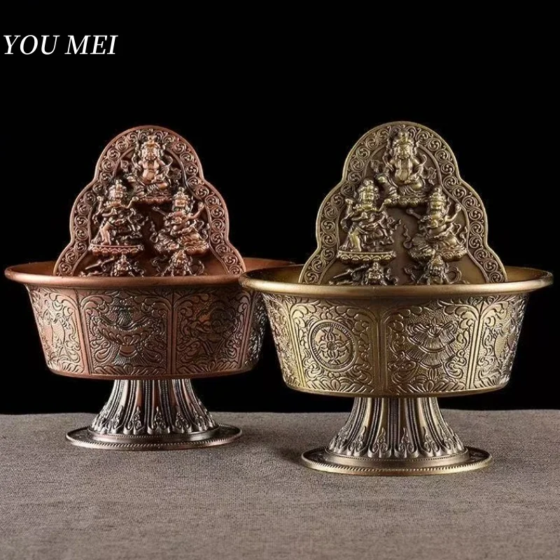 Tibetan Five Surnames of the God Wealth Holy Water Cup,Buddhist Altars Plate Tantric Handicraft Alloy Decorative,Buddhism Items 
Tibetan Five Surnames of the God Wealth Holy Water Cup,Buddhist Altars Plate Tantric Handicraft Alloy Decorative,Buddhism Items